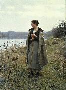 Daniel Ridgway Knight The Shepherdess of Rolleboise France oil painting artist